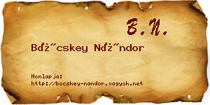 Böcskey Nándor névjegykártya