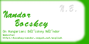 nandor bocskey business card
